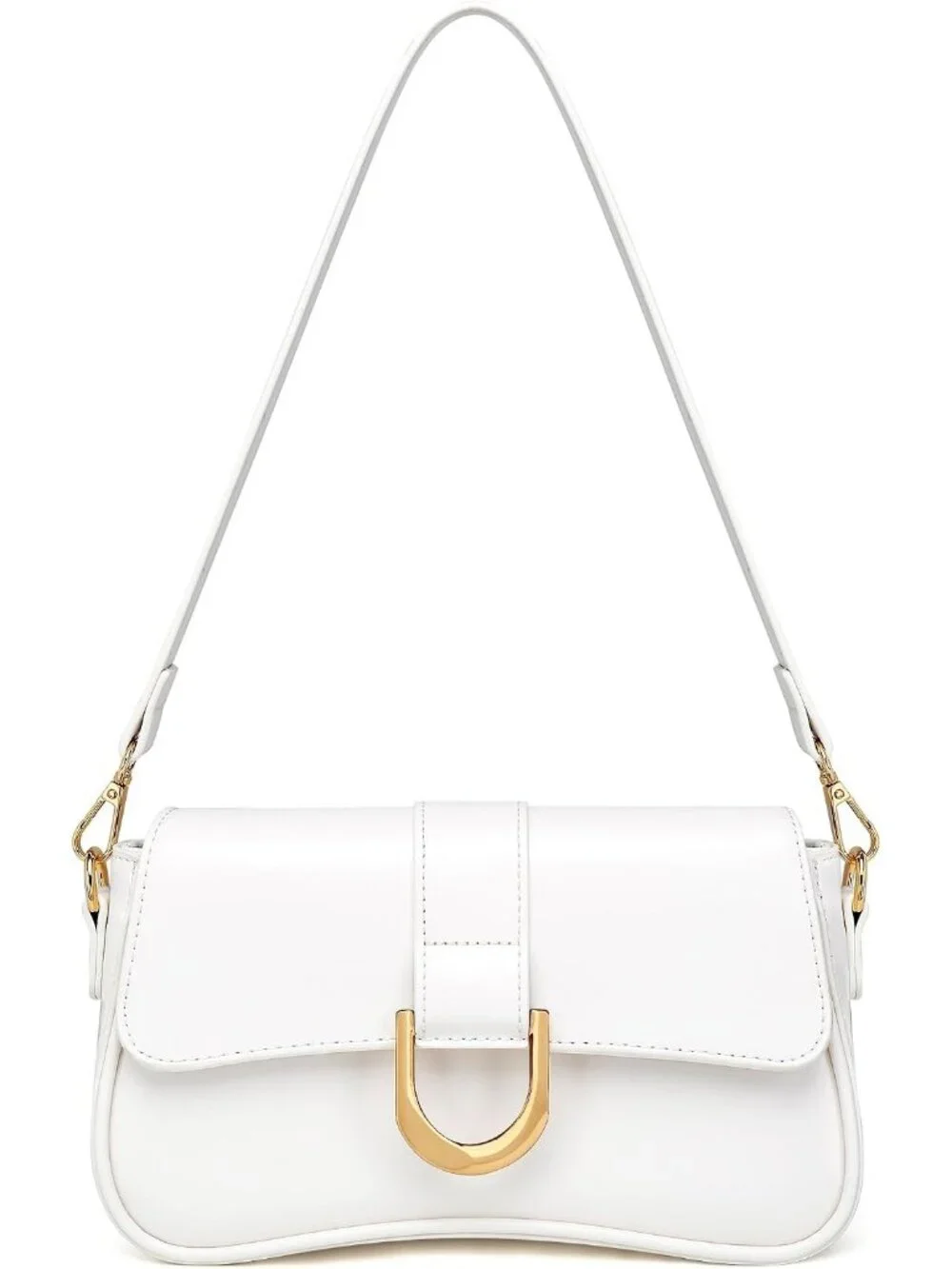 Women's White Small Cute Purse Retro Clutch Underarm Hobo Shoulder Bag